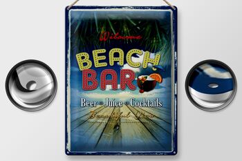 Panneau en étain indiquant 30x40cm Wilcome Beach Bar Beer Juice 2