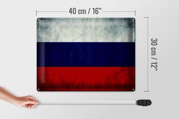 Drapeau en étain 40x30cm, drapeau de la russie, drapeau de la russie 4