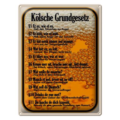 Blechschild Spruch 30x40cm Kölsche Grundgesetz Et es wie et