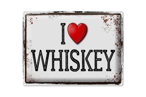 Blechschild 40x30cm i love Whiskey Wanddeko