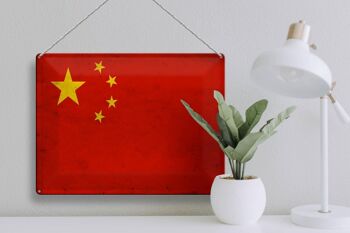 Drapeau en étain 40x30cm, décoration murale, drapeau chinois 3