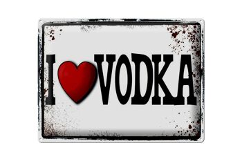 Plaque en tôle 40x30cm I love Vodka, décoration murale 1