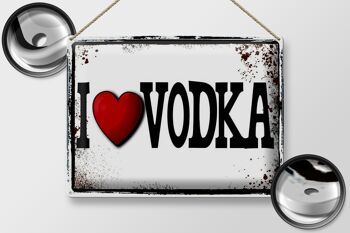 Plaque en tôle 40x30cm I love Vodka, décoration murale 2