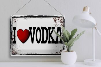 Plaque en tôle 40x30cm I love Vodka, décoration murale 3