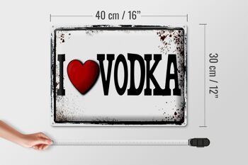 Plaque en tôle 40x30cm I love Vodka, décoration murale 4