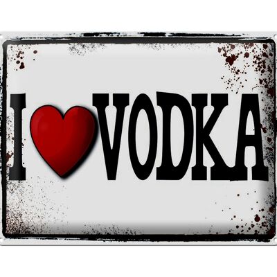 Blechschild 40x30cm i love Vodka Wanddeko