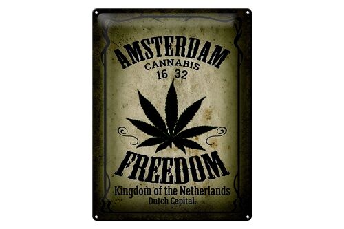 Blechschild Cannabis 30x40cm Amsterdam freedom Kingdom