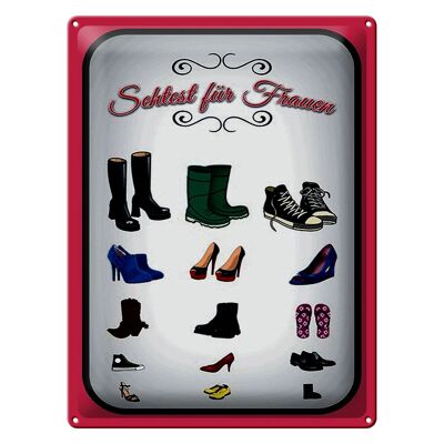 Tin sign saying 30x40cm types of shoes vision test for women