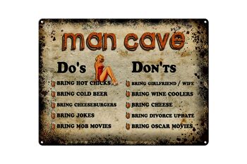 Panneau en étain disant 40x30cm Man Cave Do's Don'ts 1