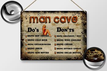 Panneau en étain disant 40x30cm Man Cave Do's Don'ts 2