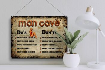 Panneau en étain disant 40x30cm Man Cave Do's Don'ts 3