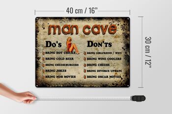 Panneau en étain disant 40x30cm Man Cave Do's Don'ts 4