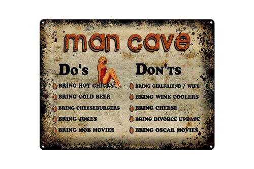 Blechschild Spruch 40x30cm Man Cave Do´s Don´ts