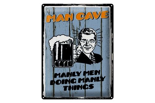 Blechschild Spruch 30x40cm Man cave Bier manly men doing
