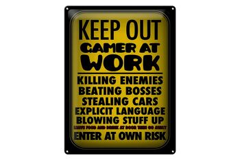 Blechschild Spruch 30x40cm Keep out gamer at work enter 1