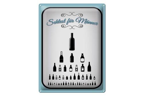 Blechschild Spruch 30x40cm Sehtest für Männer Bier Alkohol