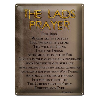 Blechschild Spruch 30x40cm the lads Prayer our Beer which