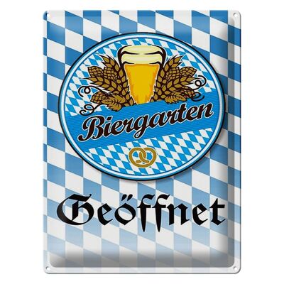 Cartel de chapa que dice 30x40cm cervecería al aire libre cerveza pretzel Baviera