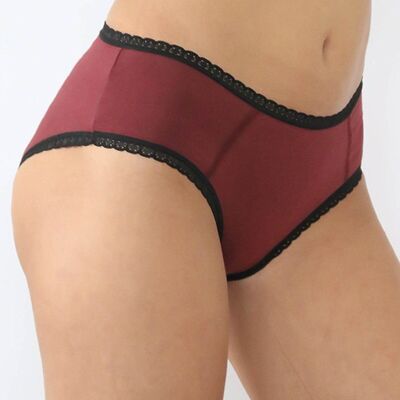 1131-09 | Ladies hipster with lace - Bordeaux