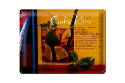 Blechschild Spruch 40x30cm Cuba Libre Rezept Rum Havanna