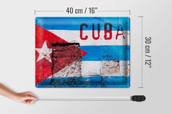 Drapeau en étain 40x30cm, drapeau de Cuba sur un mur 4