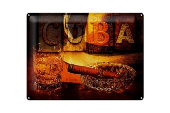 Plaque en tôle indiquant 40x30cm Cuba Cigar Rum Havana 1