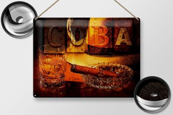 Plaque en tôle indiquant 40x30cm Cuba Cigar Rum Havana 2