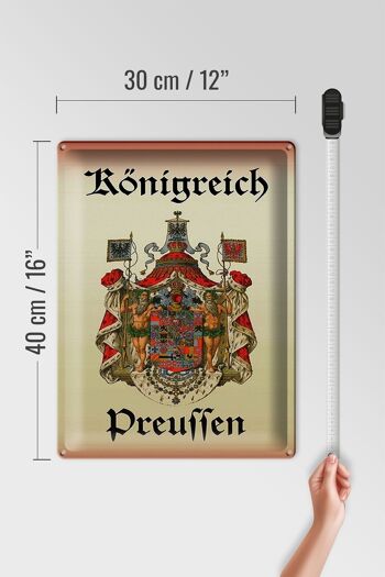 Plaque en tôle indiquant Royaume de Prusse 30x40cm 4