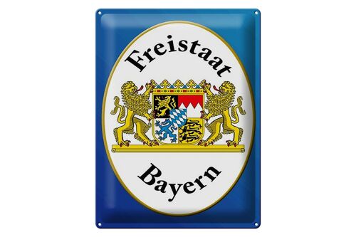 Blechschild Spruch 30x40cm Freistaat Bayern Wappen blaues Schild