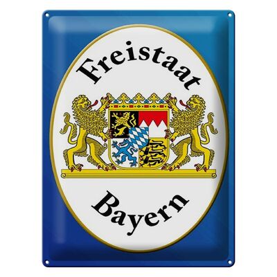 Blechschild Spruch 30x40cm Freistaat Bayern Wappen blaues Schild