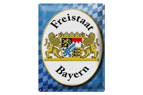 Blechschild Spruch 30x40cm Freistaat Bayern Wappen