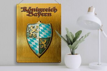 Plaque en tôle indiquant Royaume de Bavière 30x40cm 3