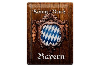 Plaque en tôle indiquant 30x40 cm Royaume de Bavière aspect bois 1