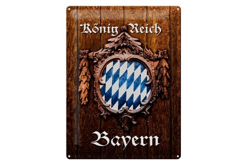 Blechschild Spruch 30x40cm Königreich Bayern Holzoptik