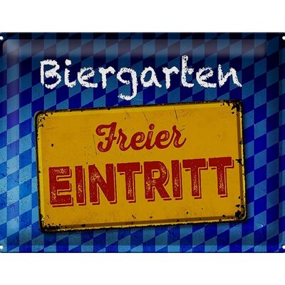 Blechschild Bayern 40x30cm Biergarten freier Eintritt