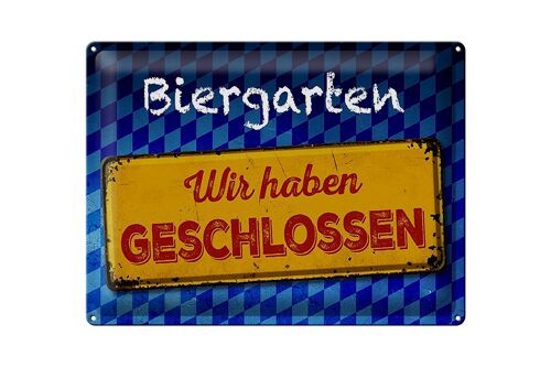 Blechschild Bayern 40x30cm Biergarten wir haben geschlossen