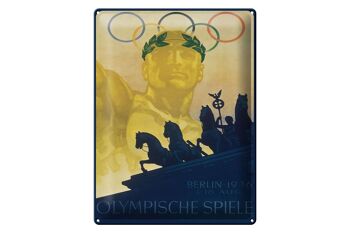 Plaque en tôle indiquant 30x40 cm Jeux Olympiques de Berlin 1936 1