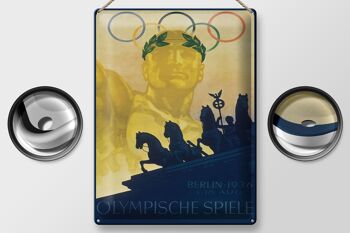 Plaque en tôle indiquant 30x40 cm Jeux Olympiques de Berlin 1936 2