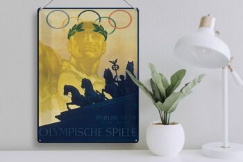 Plaque en tôle indiquant 30x40 cm Jeux Olympiques de Berlin 1936 3