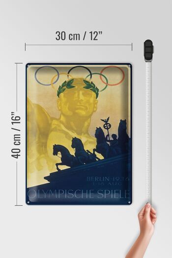 Plaque en tôle indiquant 30x40 cm Jeux Olympiques de Berlin 1936 4