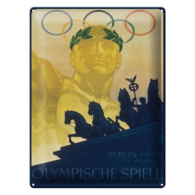 Targa in latta con scritta 30x40 cm Giochi Olimpici di Berlino 1936