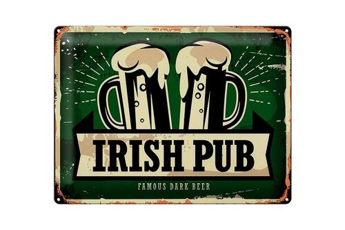 Blechschild Spruch 40x30cm Irish Pub famous dark beer Bier