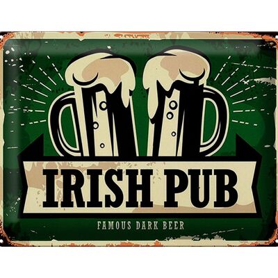 Targa in metallo con scritta 40x30 cm Irish Pub famosa birra scura