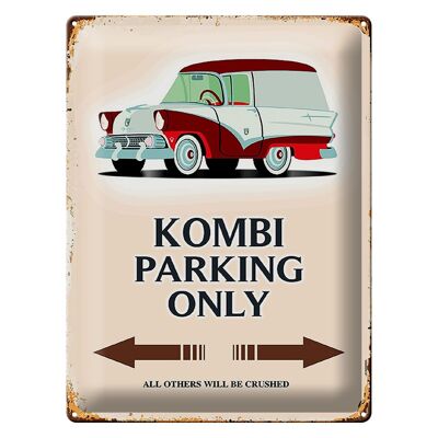 Targa in metallo con scritta Kombi Parking Only Car 30x40 cm