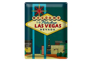 Panneau en étain disant 30x40cm bienvenue à Fabuleux Las Vegas 1