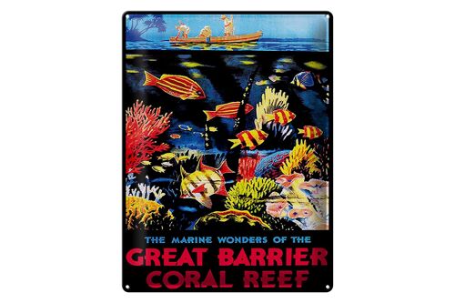 Blechschild Spruch 30x40cm creat barrier coral reef