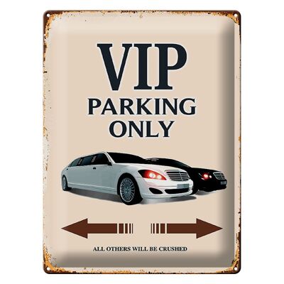 Letrero de chapa que dice "Estacionamiento VIP de 30x40 cm, solo todos los demás lo harán".