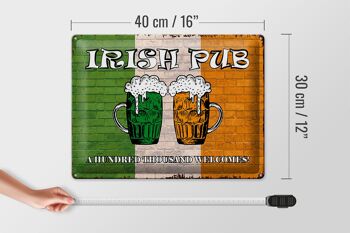 Plaque en étain disant 40x30cm Irish pub cent mille 4