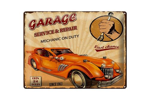 Blechschild Spruch 40x30cm Garage Service mechanic on duty