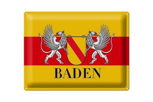 Blechschild Flagge 40x30cm Baden Wappen Wanddeko